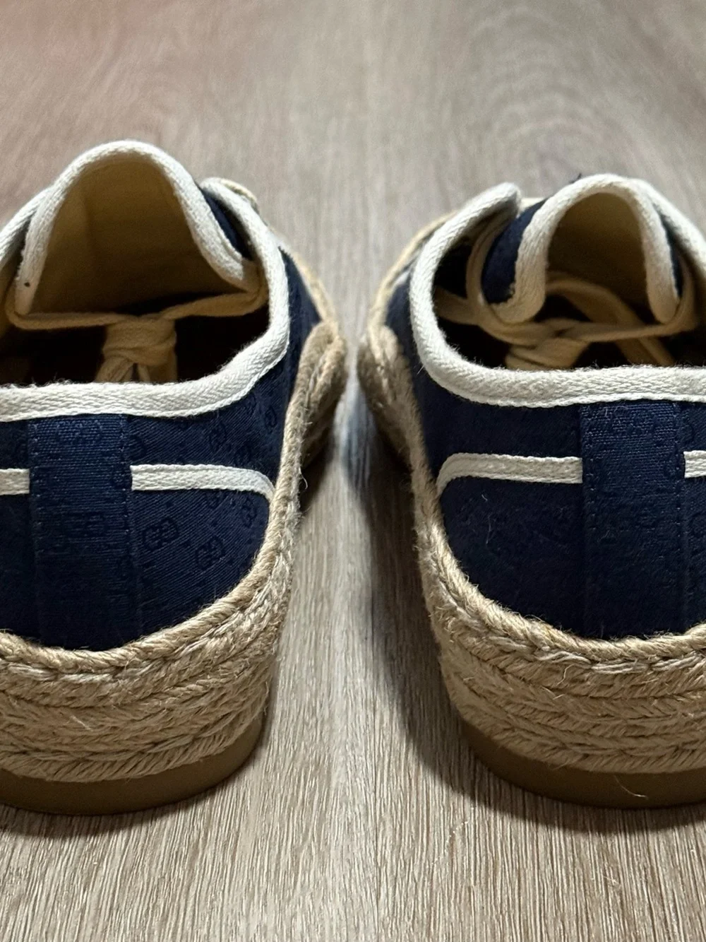 Gucci GG Monogram Canvas Espadrille Sneakers Blue Men’s Size 8.5.. Woman’s Sz 10